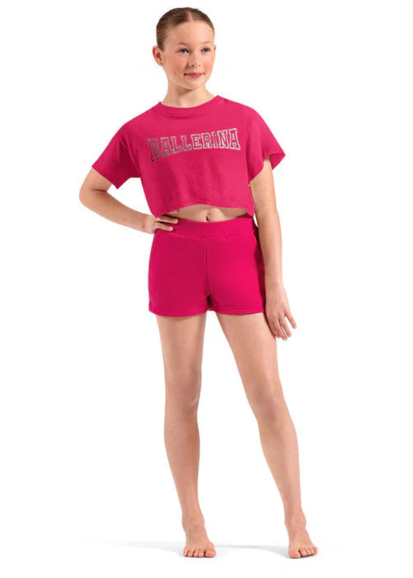 Ballerina T-shirt Hot Pink front view