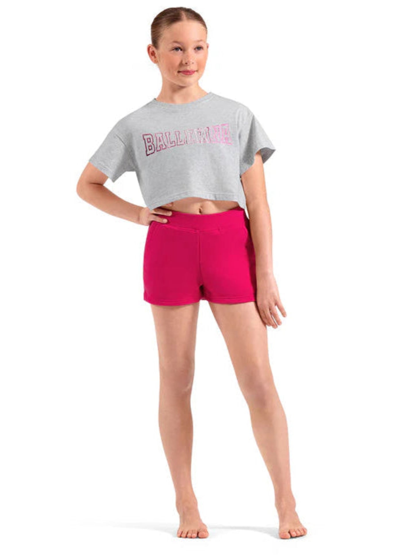 Ballerina T-shirt Light Grey Marle front view