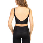 Balletcore Ribbed Waistband Bike Short Black back view