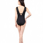 Bateau Neck Cami Leotard Black back view