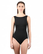 Bateau Neck Leotard Black front view