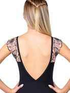Bateau Neck Leotard Black back view