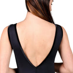 Bateau Neck Leotard Black back view