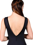 Bateau Neck Leotard Black back view