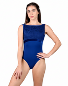 Bateau Neck Leotard Sapphire front view