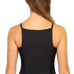 Bateau Neck Leotard Black back view