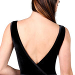 Bateau Neck Leotard Black back view