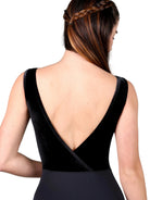 Bateau Neck Leotard Black back view