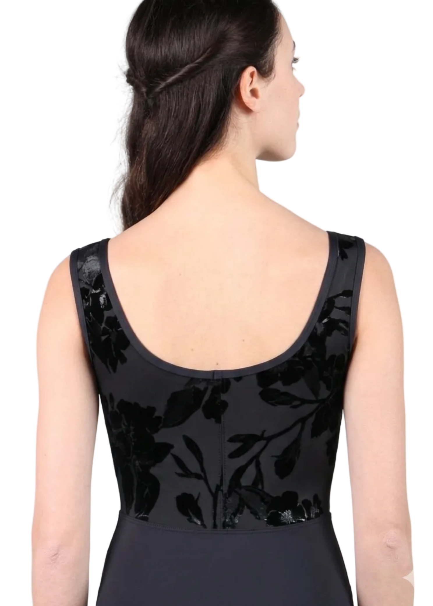 Blossom Tank Leotard Black back view
