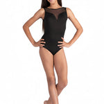 Boatneck Leotard Black front view