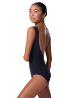 Boatneck Leotard Black side view