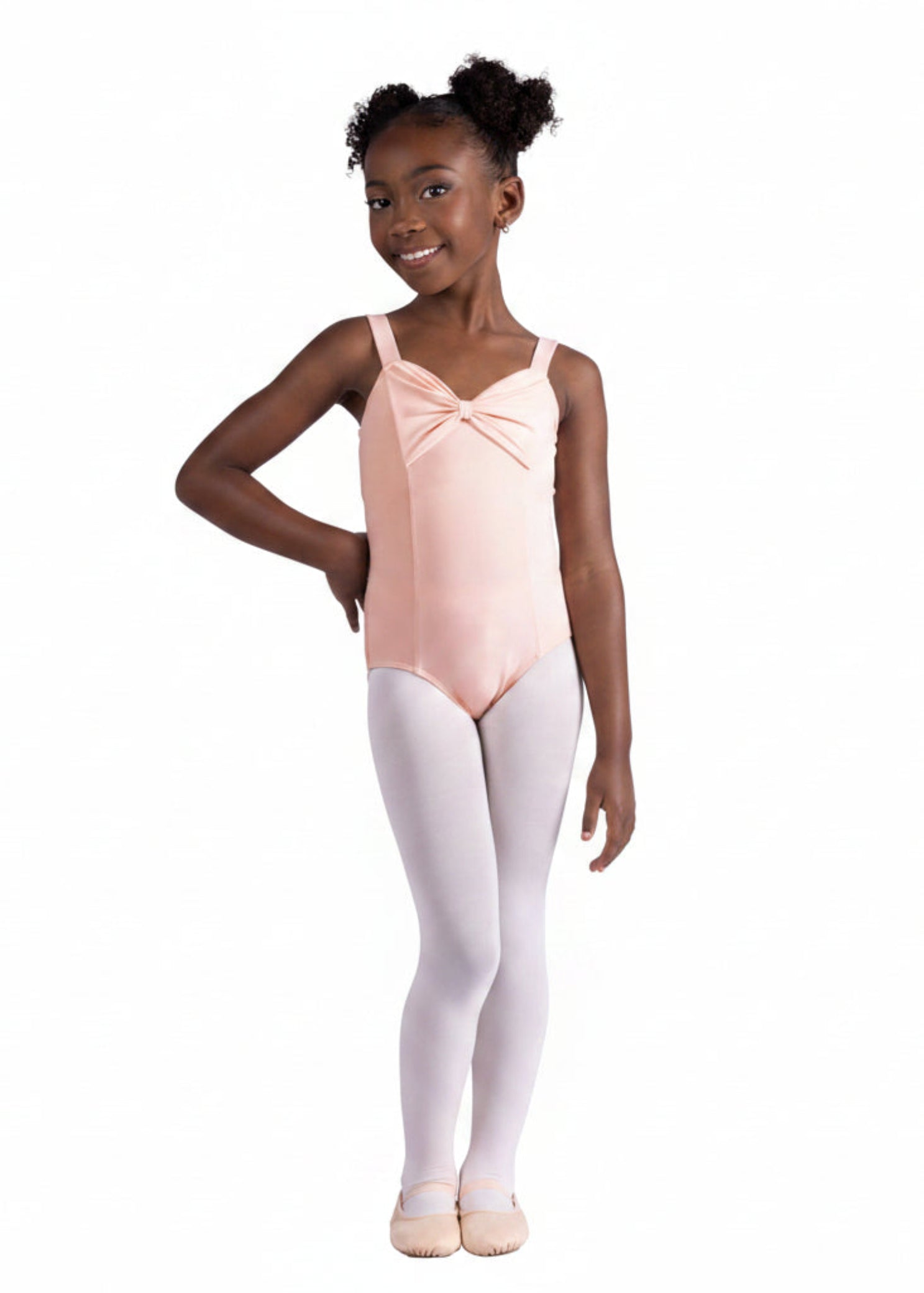 Bow Style Leotard Rose Quartz front view