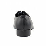 Very Fine Dance Shoes Boys Leather 1-inch Heel Shoe in Black, back view showing leather heel counter and 1-inch heel
