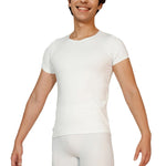 Pozewear Snug Fit Pullover in White, front view showing crew neckline and snug fit