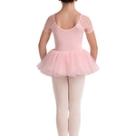 Lucy Cap Sleeve Tutu Dress Candy Pink back view