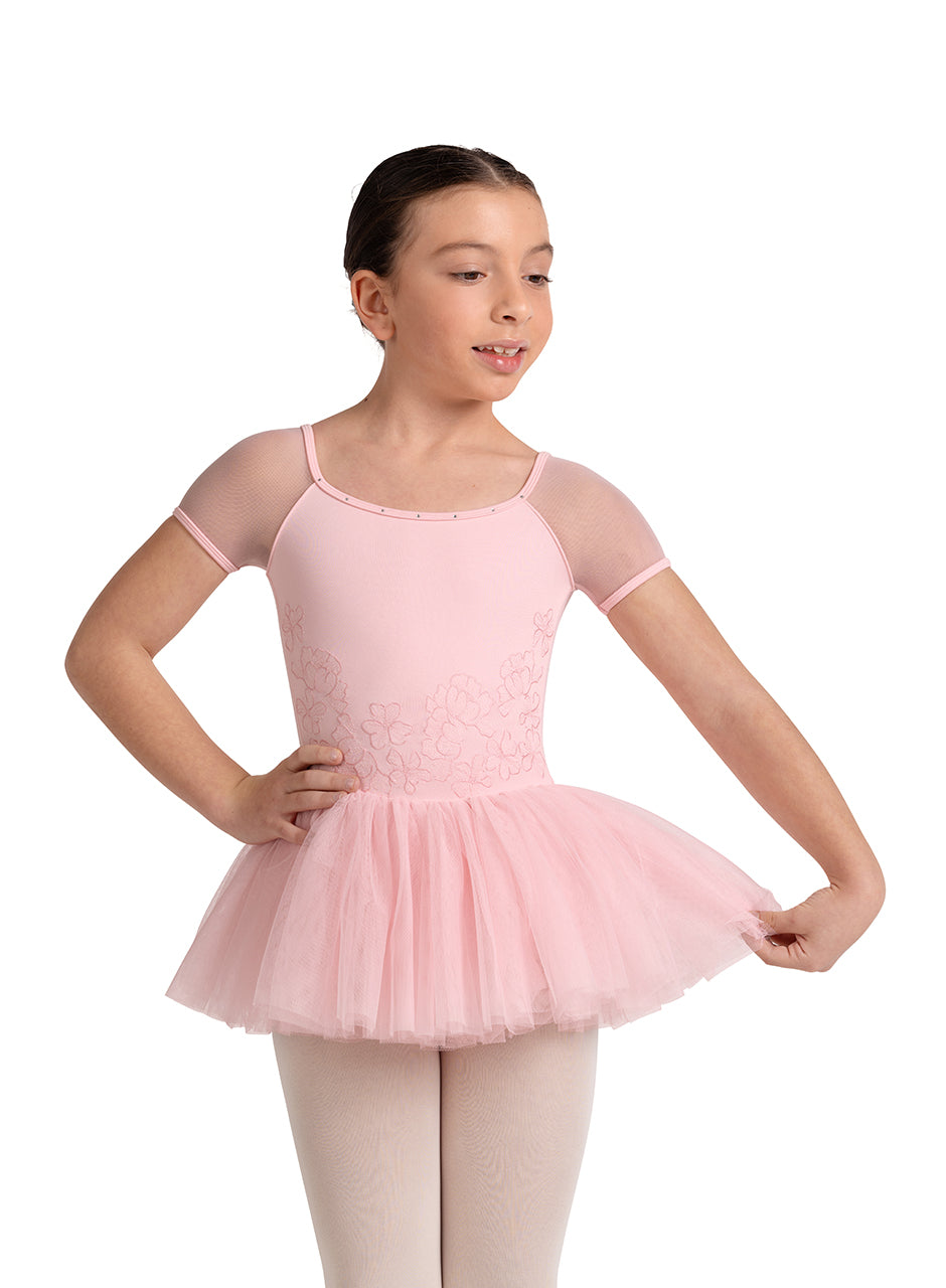 Lucy Cap Sleeve Tutu Dress Candy Pink front view