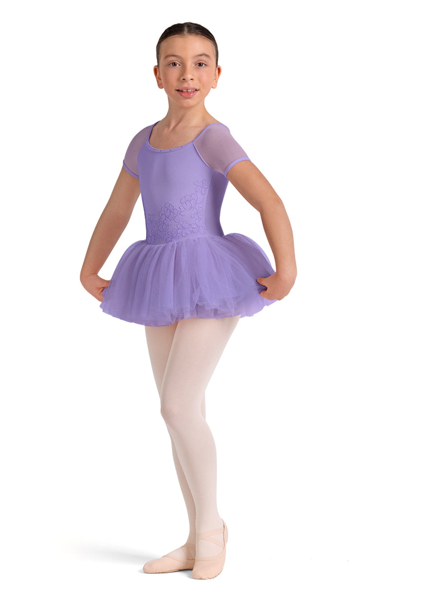 Lucy Cap Sleeve Tutu Dress Lilac front view