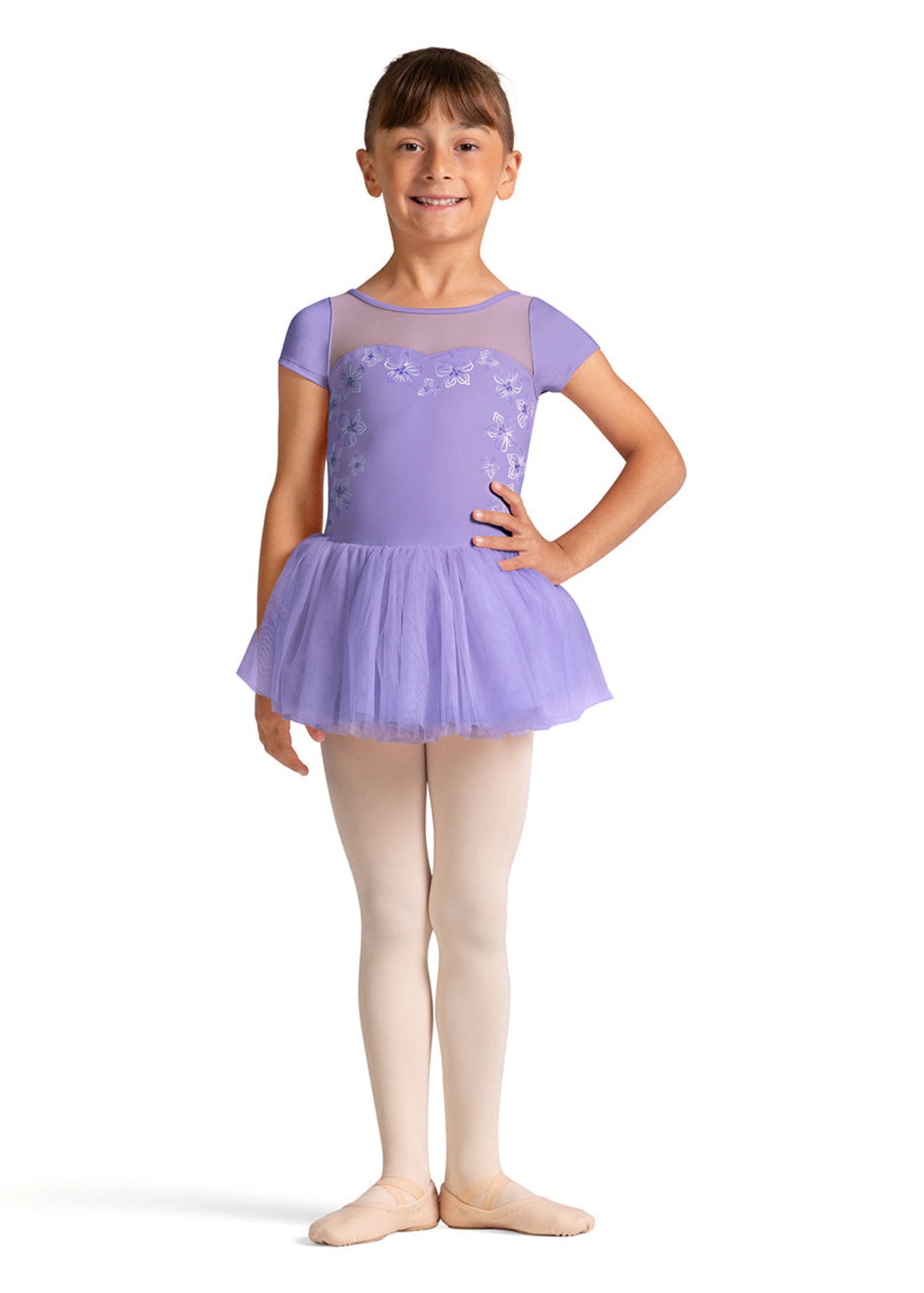 Sharon Cap Sleeve Tutu Dress Lilac front view