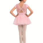 Cap Sleeve Tutu Leotard Candy Pink back view