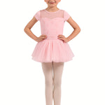 Cap Sleeve Tutu Leotard Candy Pink front view