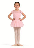 Cap Sleeve Tutu Leotard Candy Pink front view