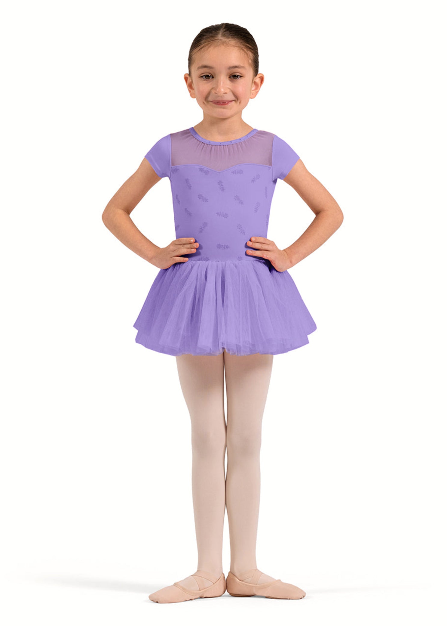 Cap Sleeve Tutu Leotard Vibrant Violet front view