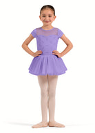 Cap Sleeve Tutu Leotard Vibrant Violet front view
