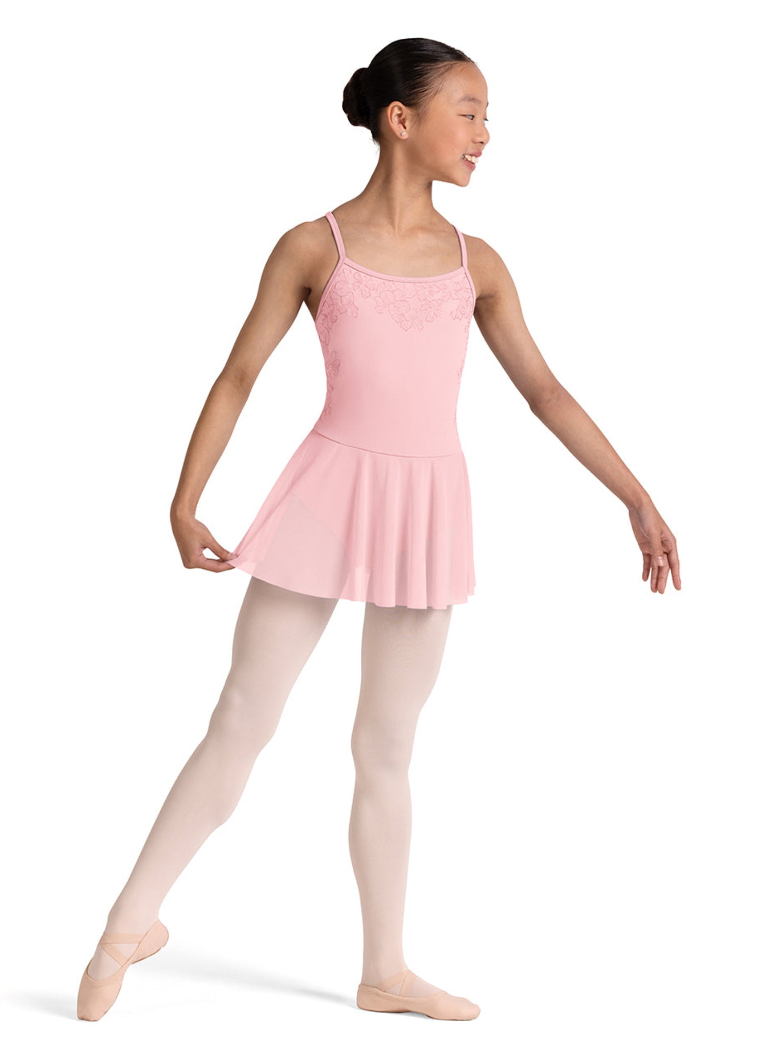 Skirted Cami Leotard Candy Pink front view