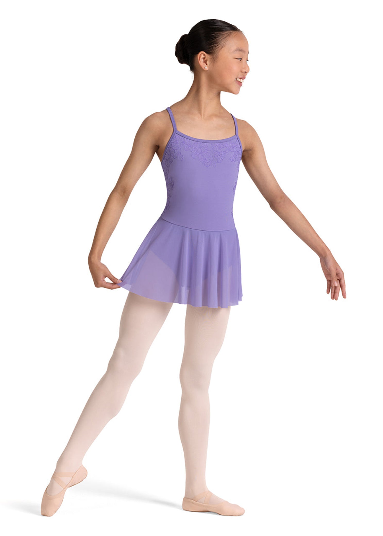 Skirted Cami Leotard Lilac front view