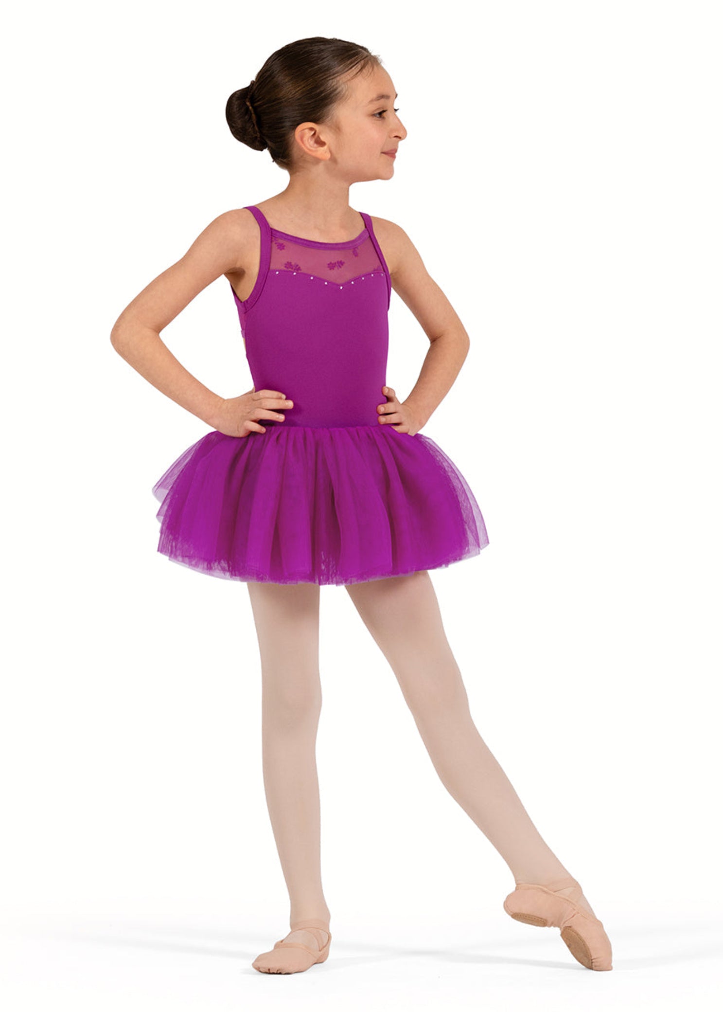 Cami Tutu Leotard Vibrant Violet front view