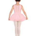 Weave Tank Tutu Dress Leotard Candy Pink back view