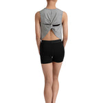 Twist Back Tee grey marle back view