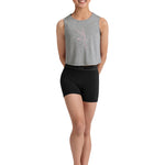 Twist Back Tee grey marle front view