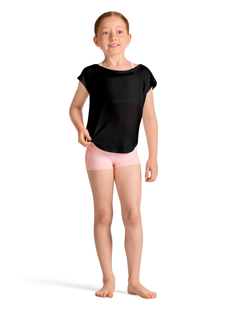 Open Back Tee Black front view