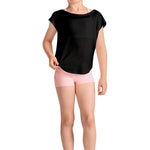 Open Back Tee Black front view