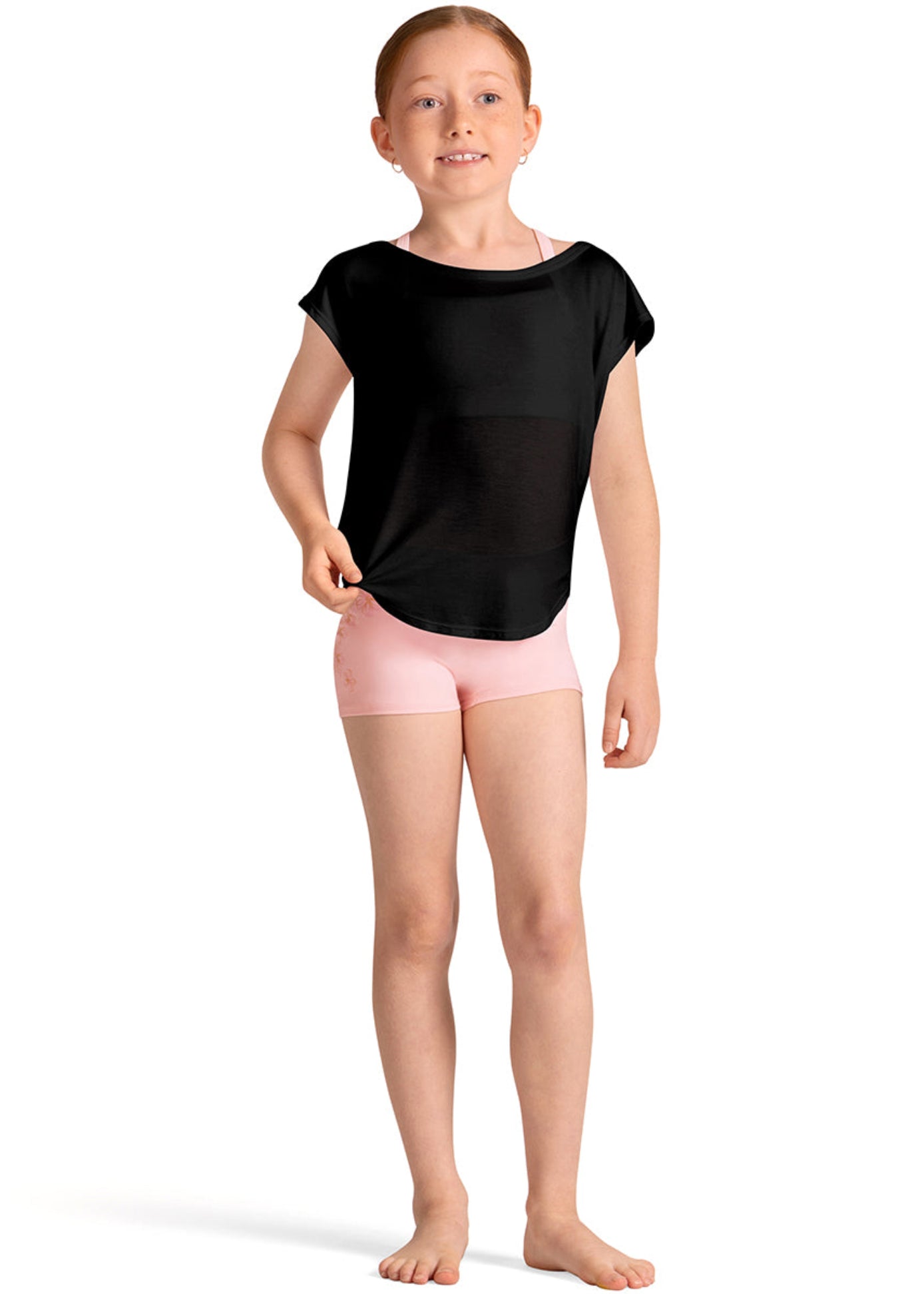 Open Back Tee Black front view