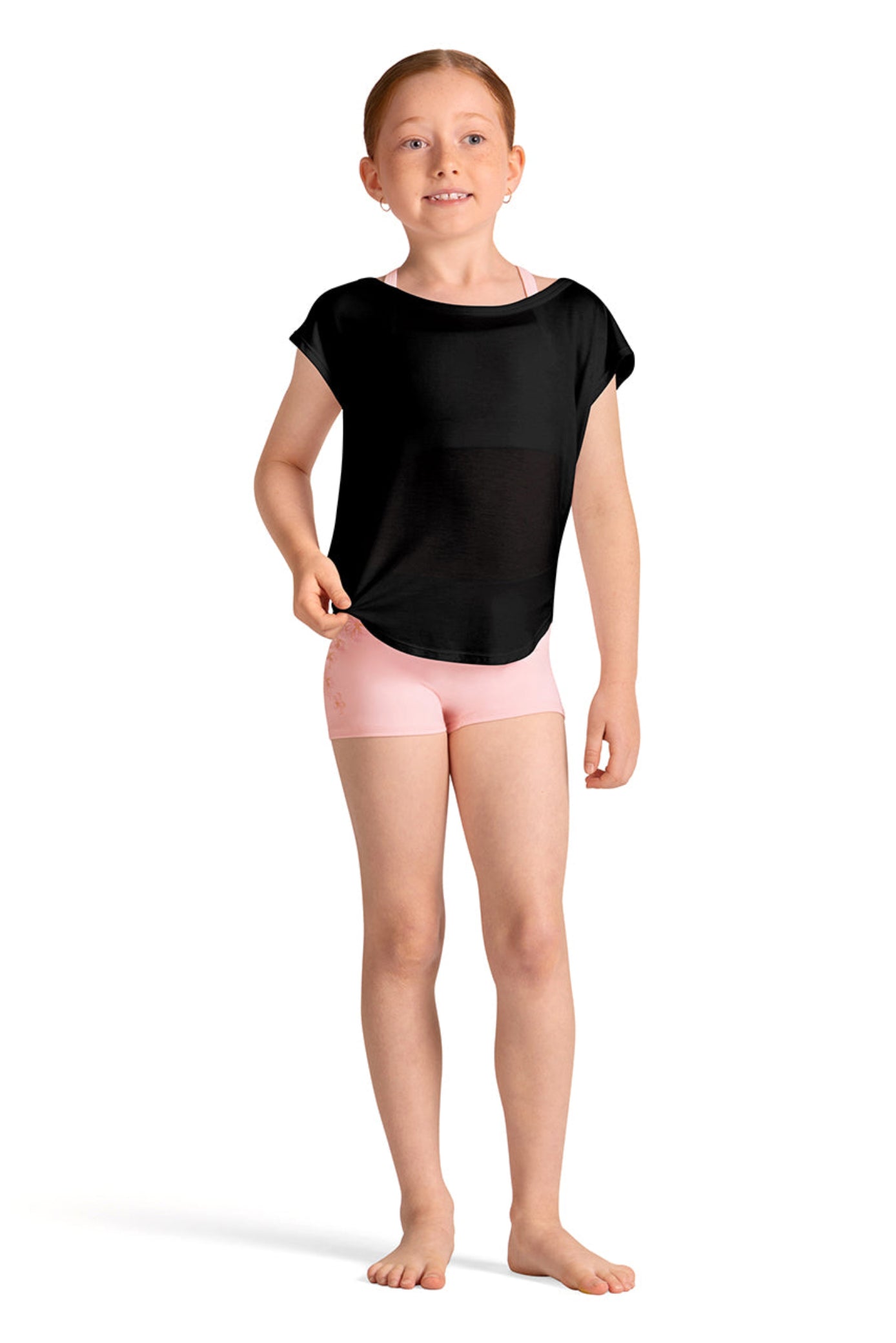 Open Back Tee Black front view