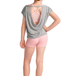 Open Back Tee Gray back view