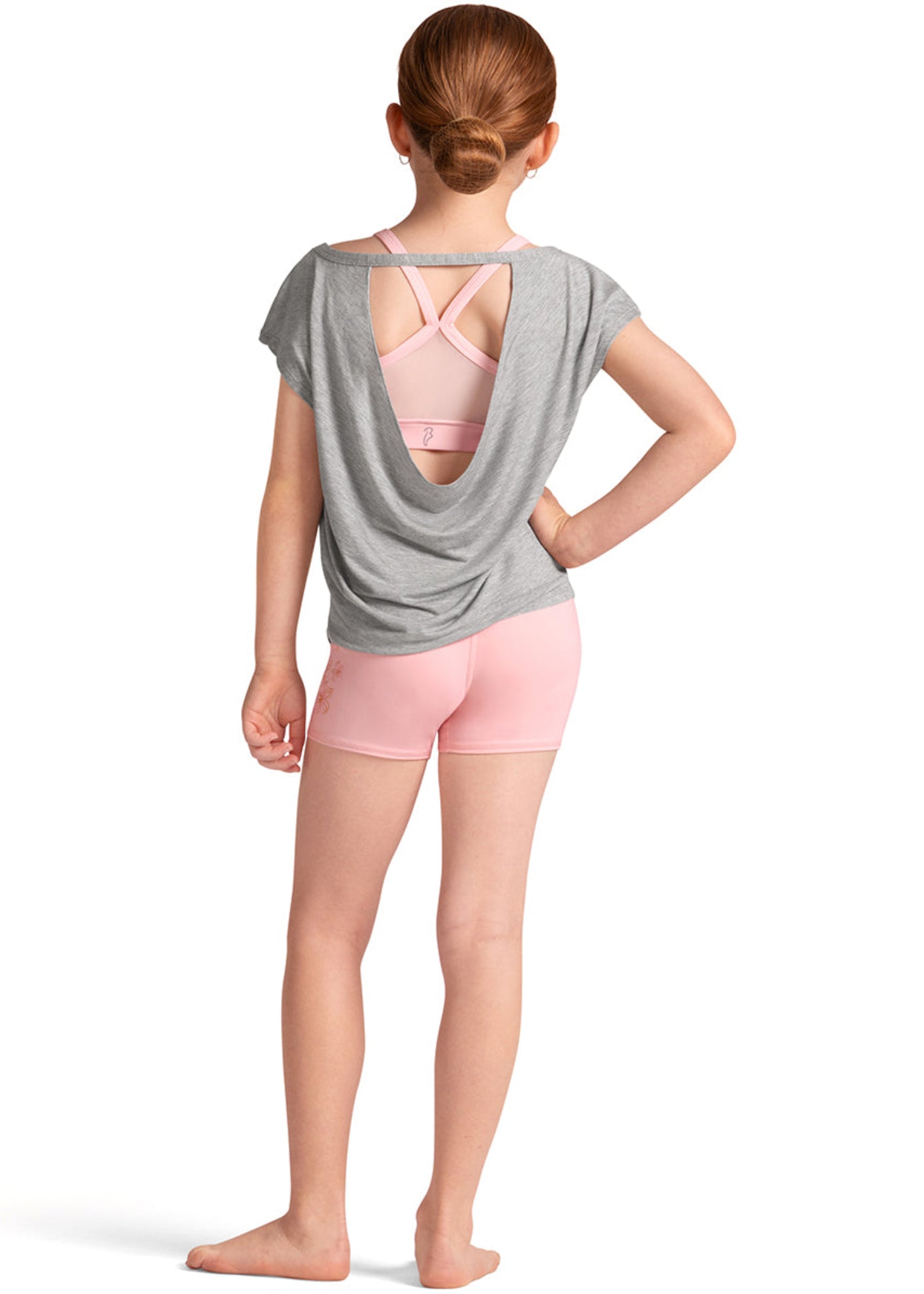 Open Back Tee Gray back view