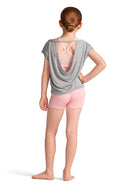 Open Back Tee Gray back view