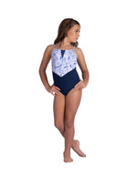Cami Print Leotard Blue front view