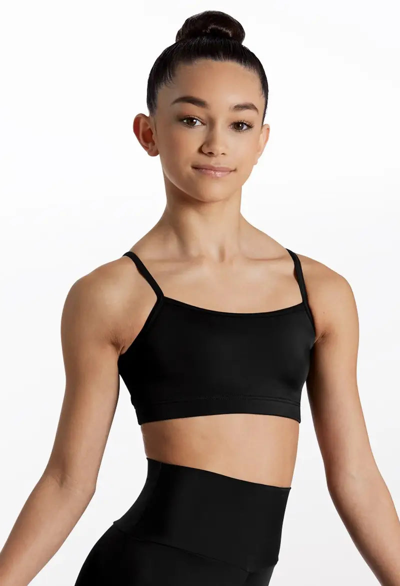Cami Bra Top Black front view
