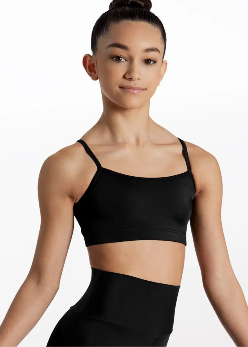 Cami Bra Top Black front view