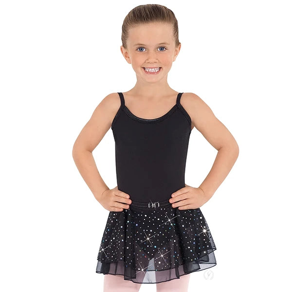 Camisole Leotard with Sparkle Black front view