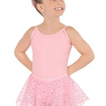 Camisole Leotard with Sparkle Pink front view