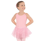 Camisole Leotard with Sparkle Pink front view