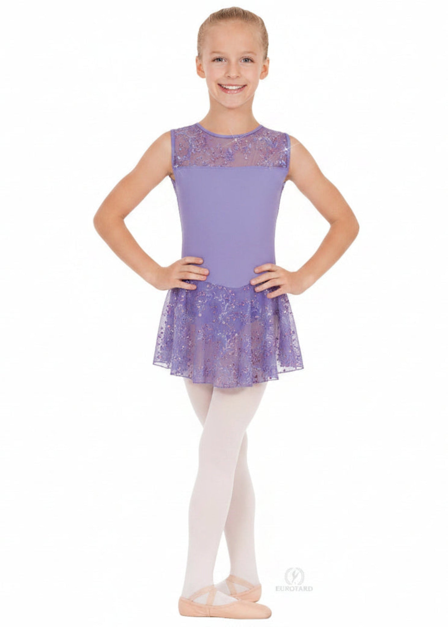 Cap Sleeve Dress Lilac front view