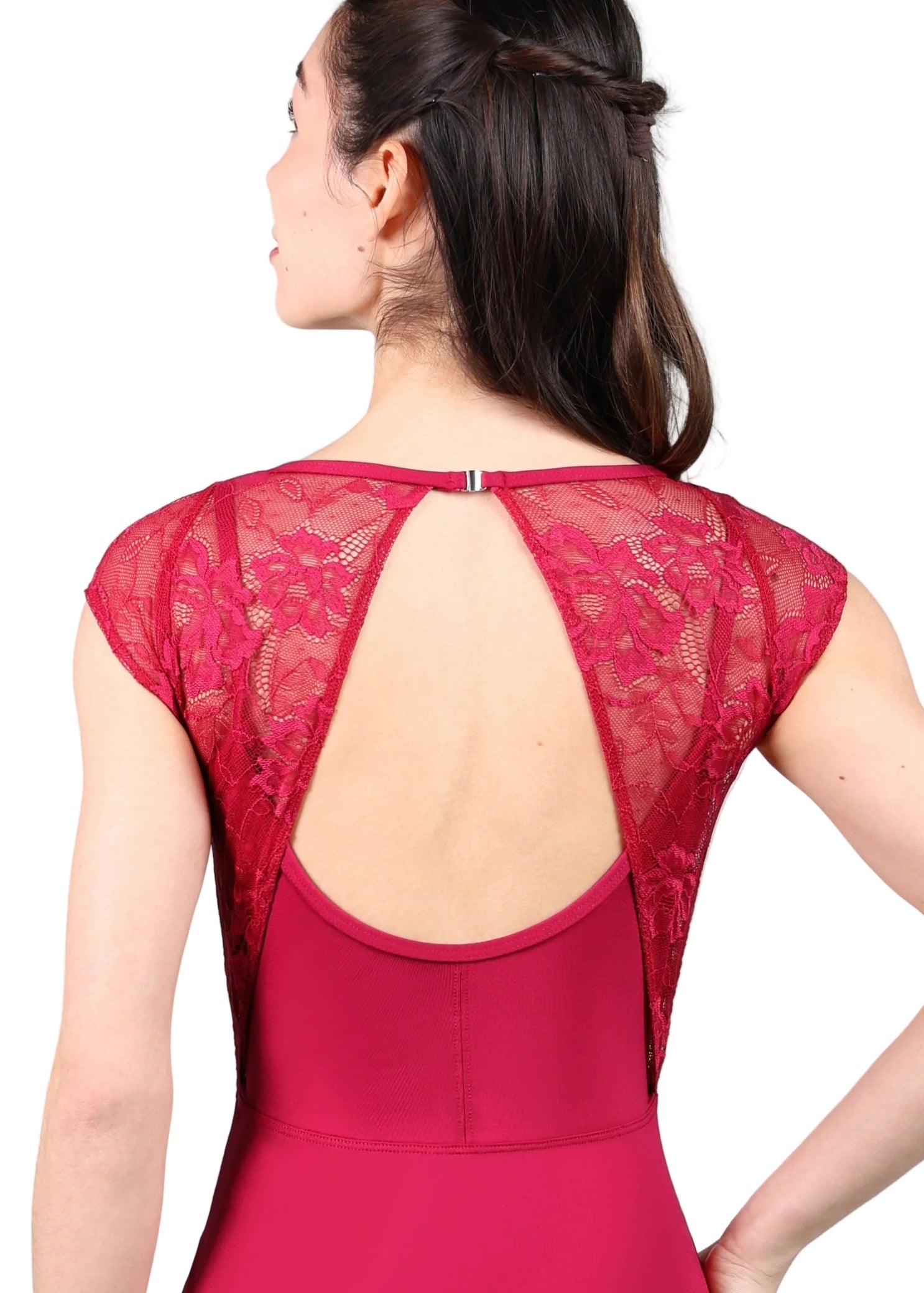 Cap Sleeve Leotard Ruby back view