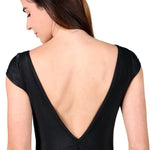 Cap Sleeve Leotard Black back view