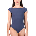 Cap Sleeve Leotard Navy front view